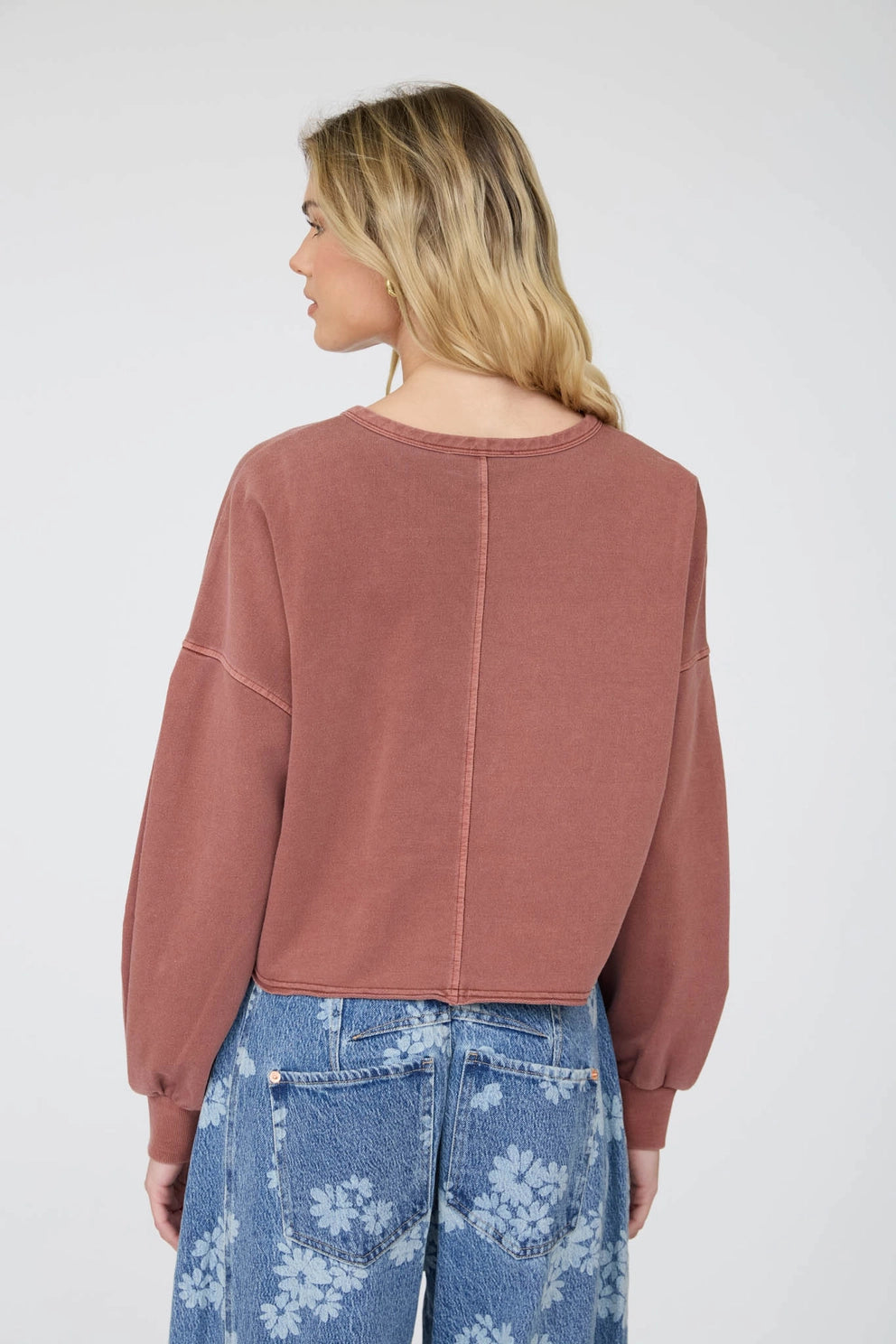 Boxy Long Sleeve Knit Crop Top