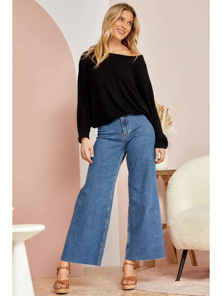 PLUS Knit Long Sleeve Slouchy Sweater