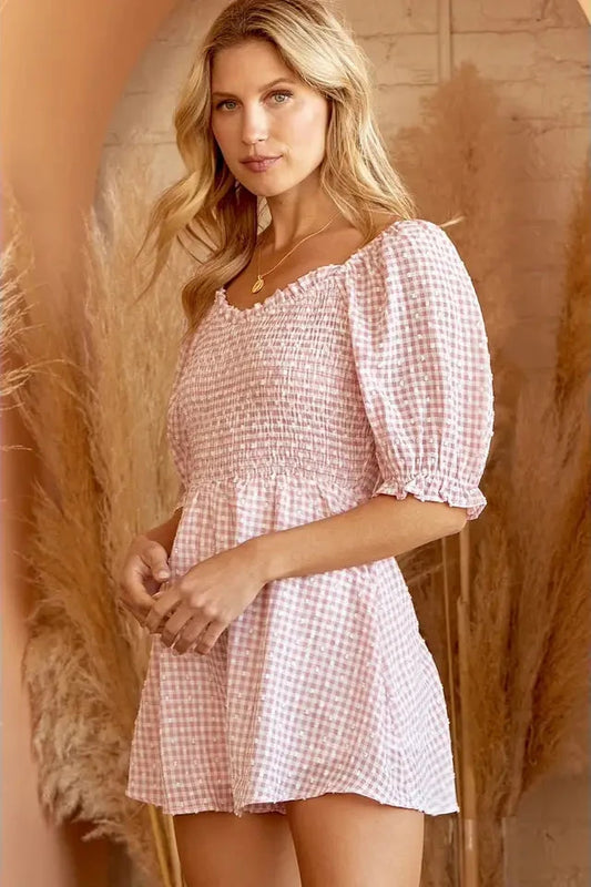 Amanda Gingham Romper
