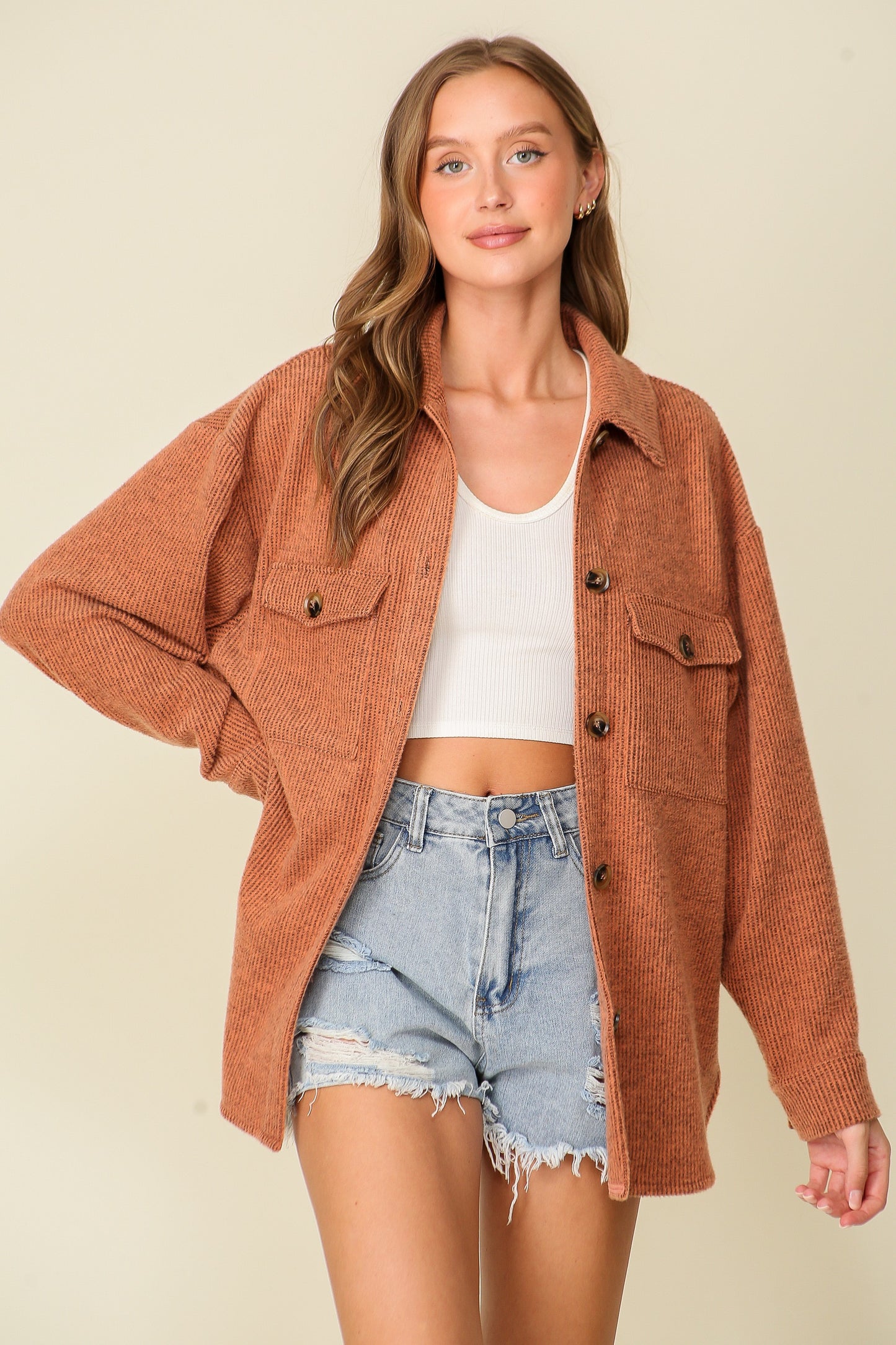 Lainey Lue Waffle Shacket