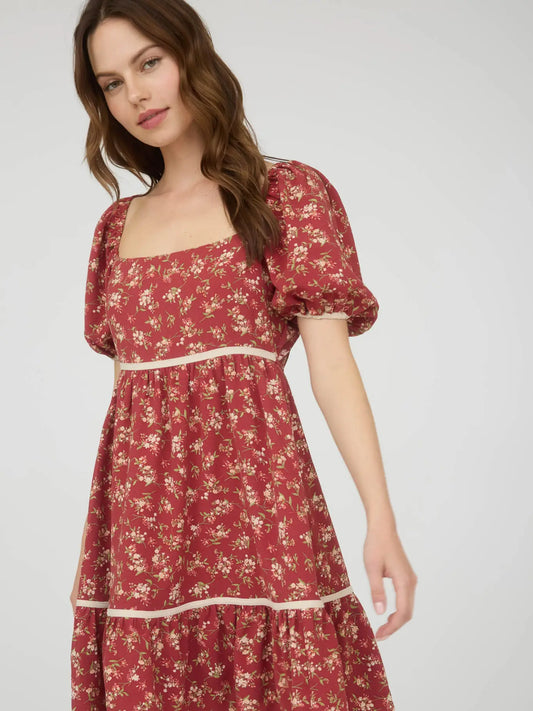 Sandra Contrast Trim Mini Dress