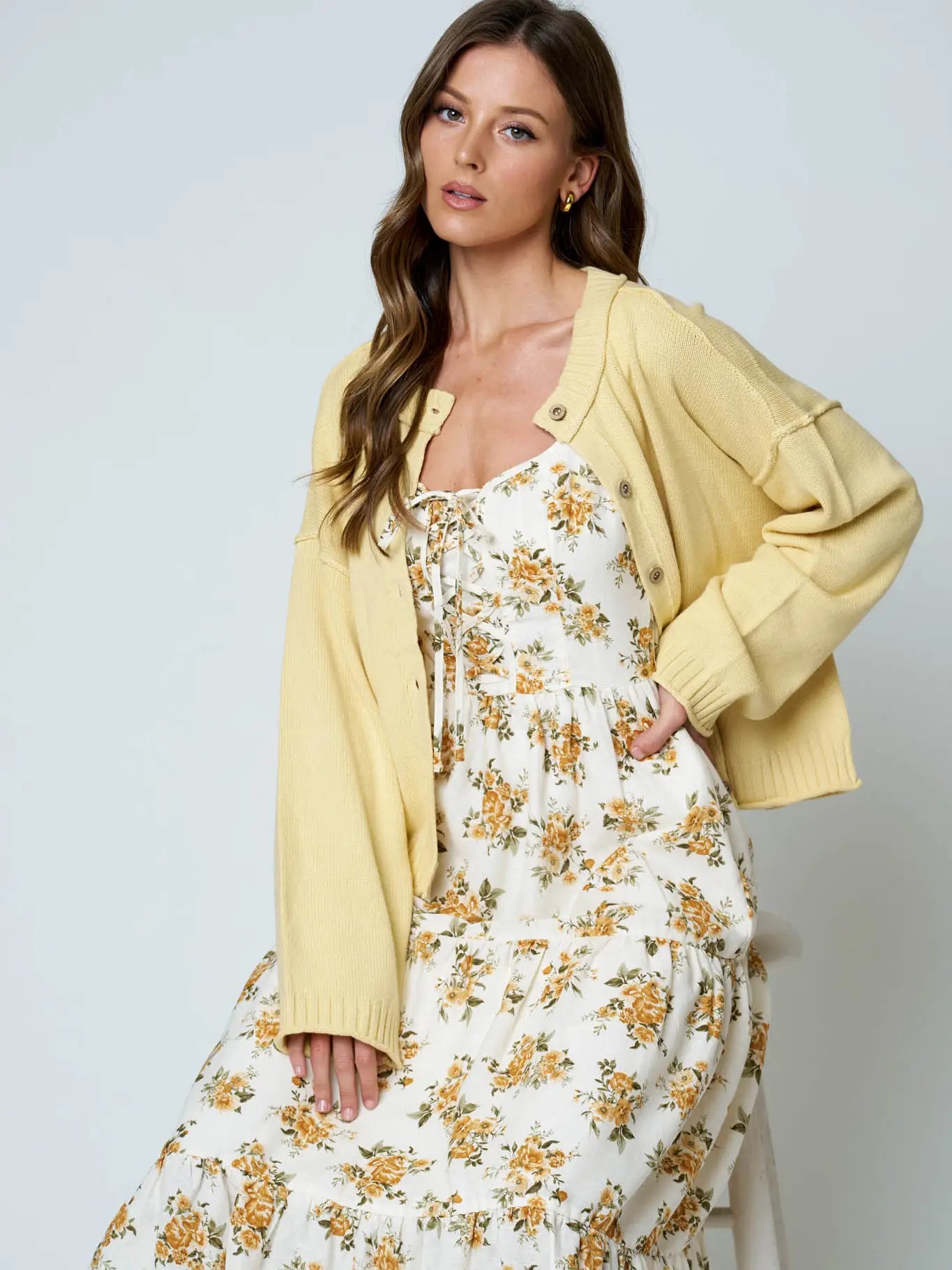 Victoria Exposed Seam Knit Cardigan
